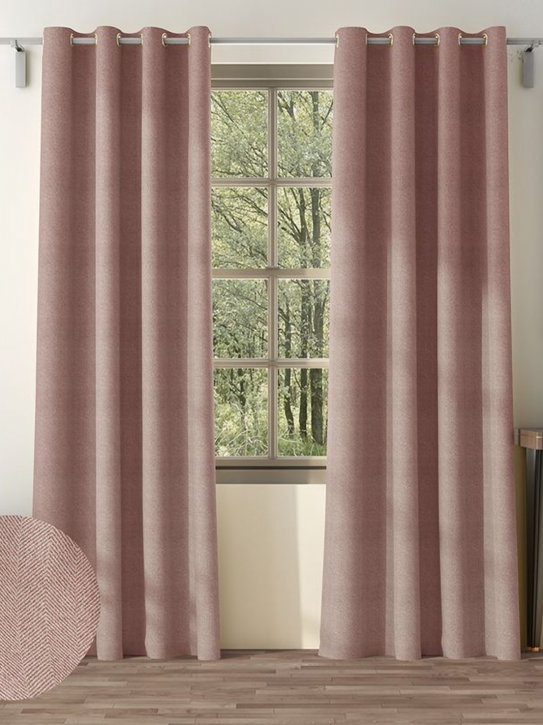 

Nefertiti Home Pink 2 Pieces Black Out Door Curtain