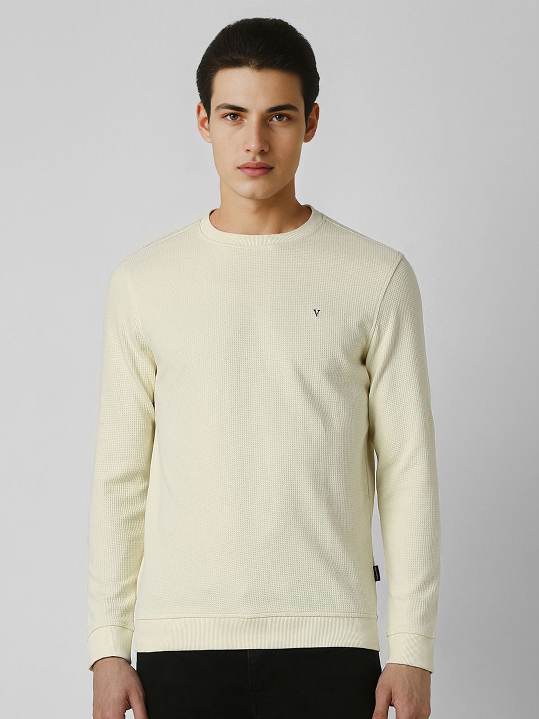 

Van Heusen Sport Men Solid Round Neck Sweatshirt, Cream