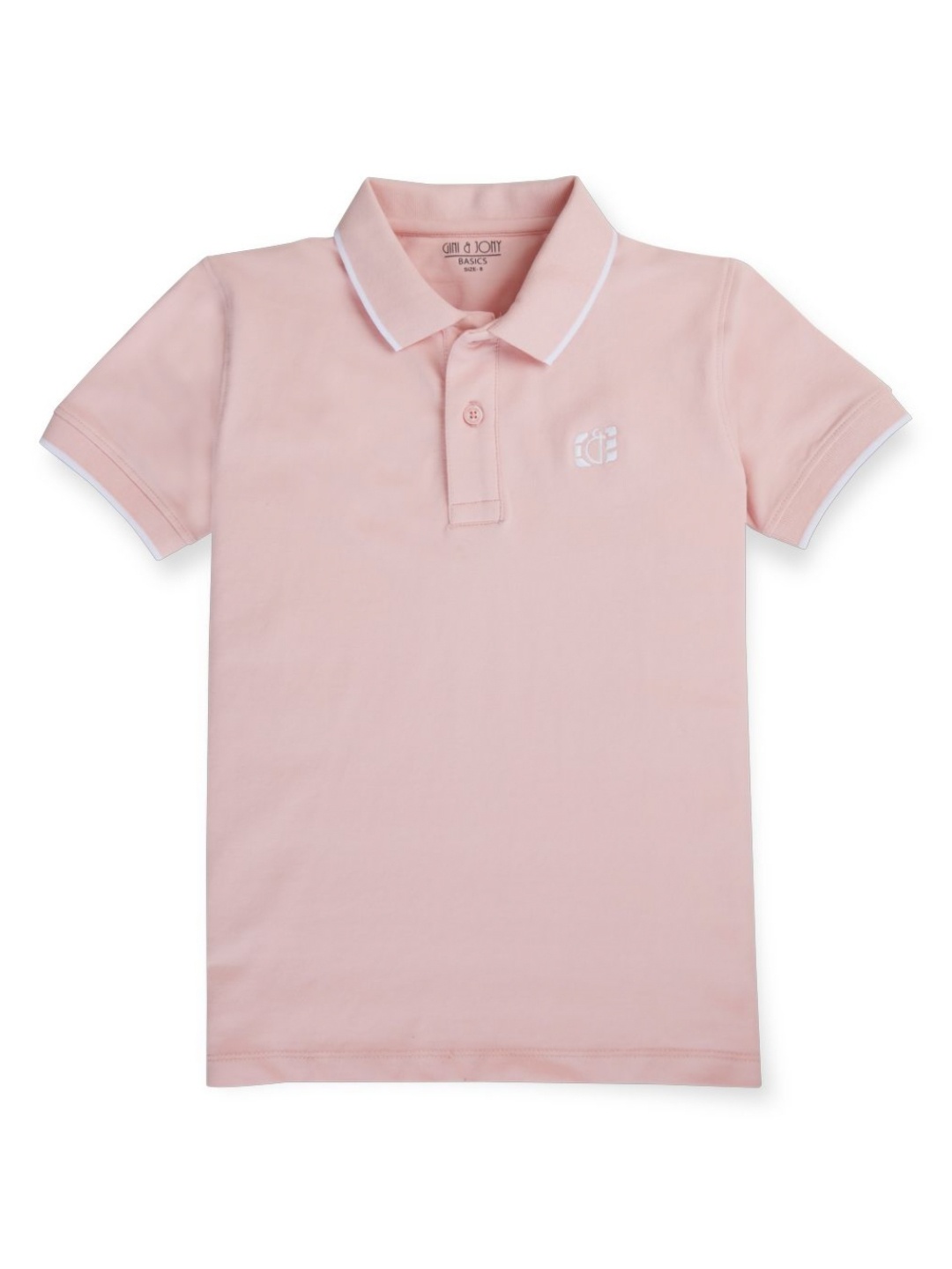 

Gini and Jony Boys Solid Polo Collar Cotton T-shirt, Pink