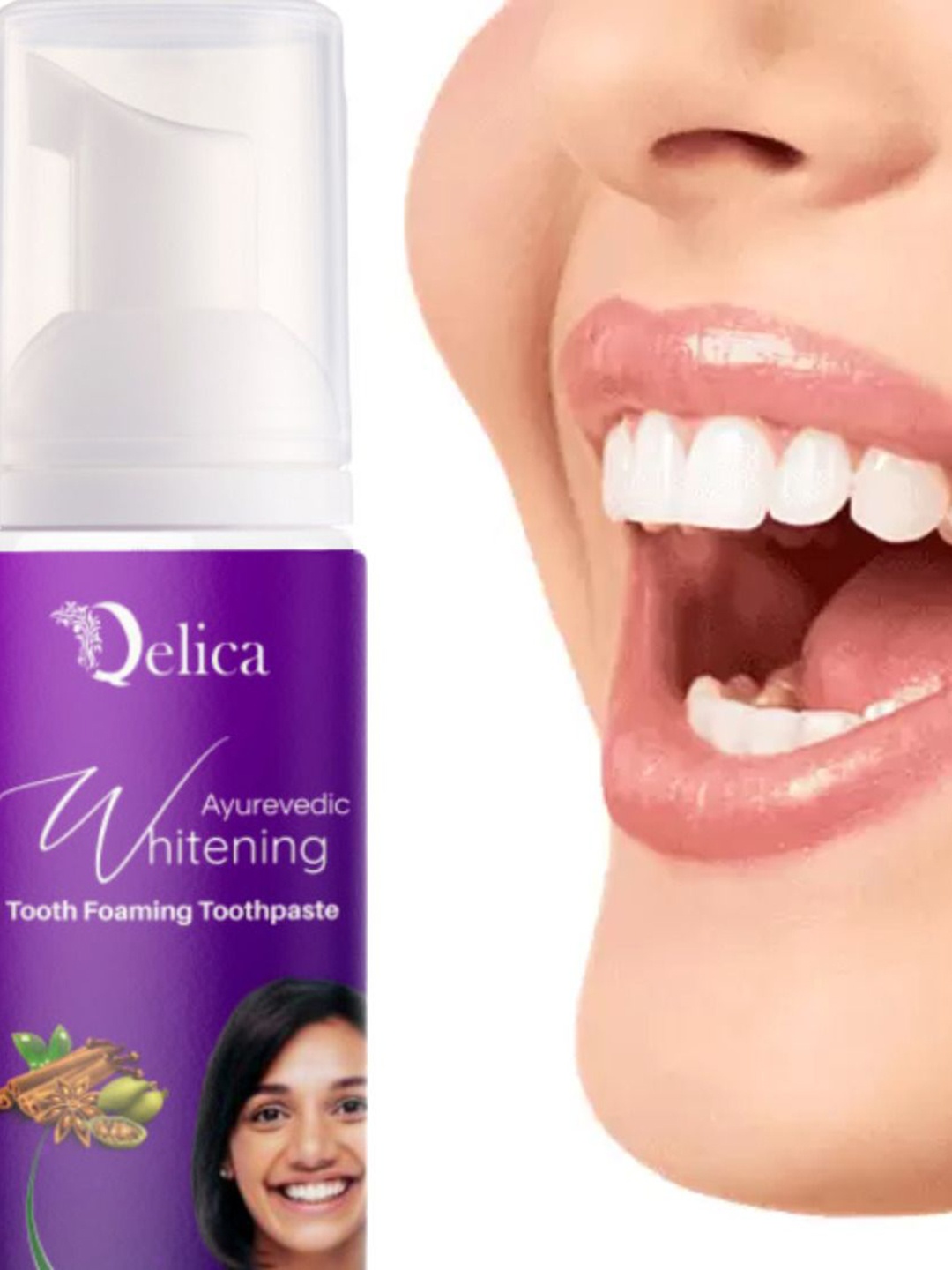 

Qelica Ayurvedic Teeth Whitening Foam -50 ml, Purple