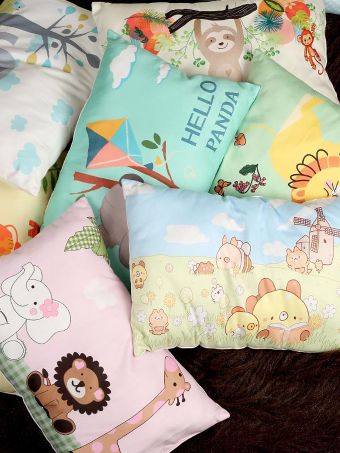 

NEW COMERS Infants Printed Baby Pillow, Blue