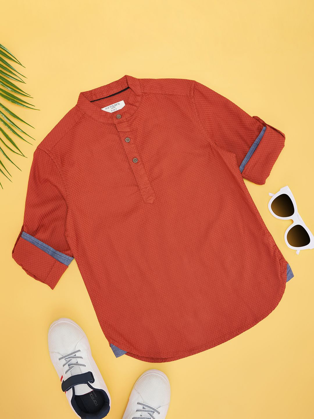 

Pantaloons Junior Boys Solid Casual Shirt, Tan