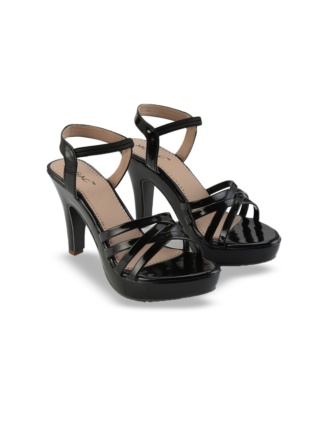 

MOSAC High-Top Stiletto Sandals, Black