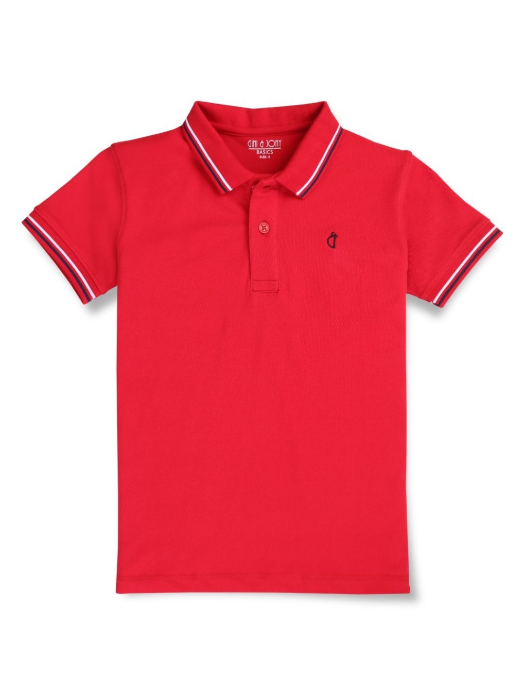 

Gini and Jony Boys Solid Polo Collar Cotton T-shirt, Red