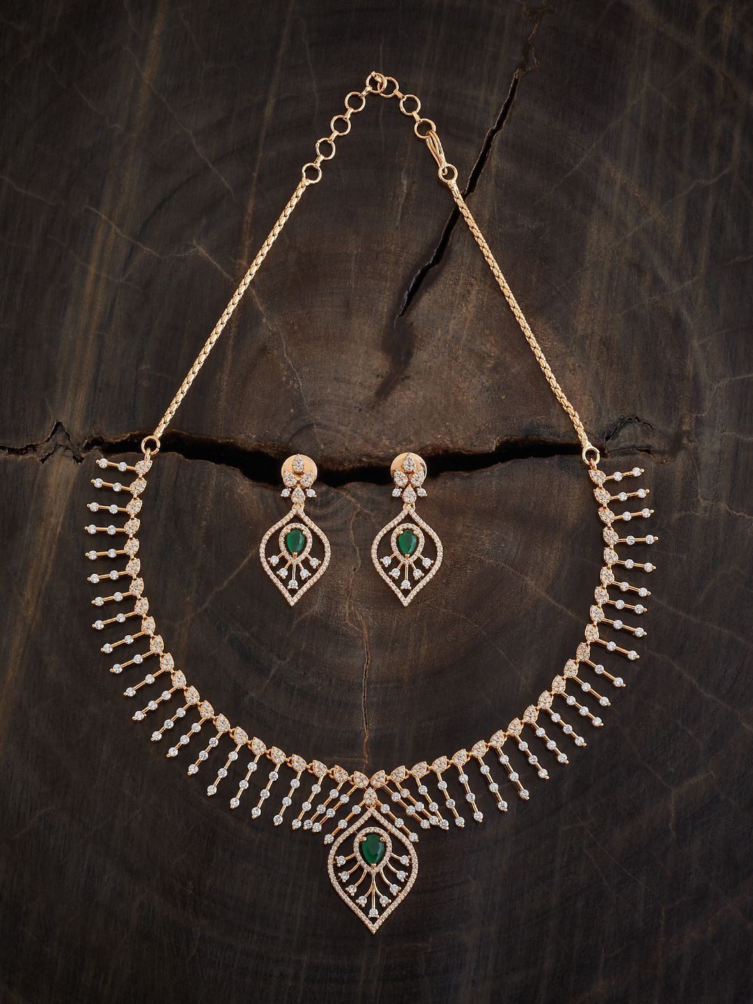 

Kushal's Fashion Jewellery Gold-Plated Cubic Zirconia Studded Jewellery Set