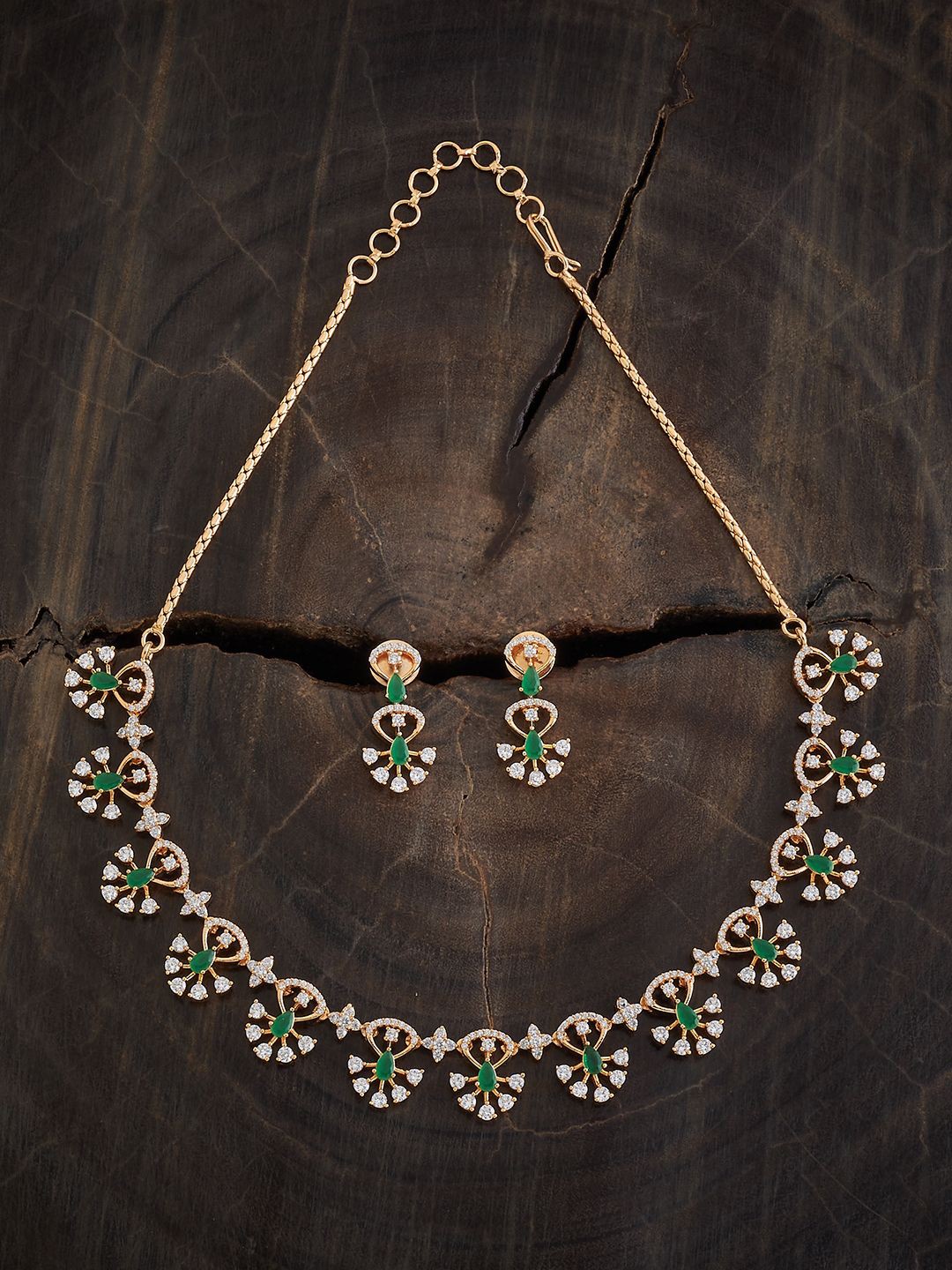 

Kushal's Fashion Jewellery Gold-Plated Cubic Zirconia Studded Jewellery Set