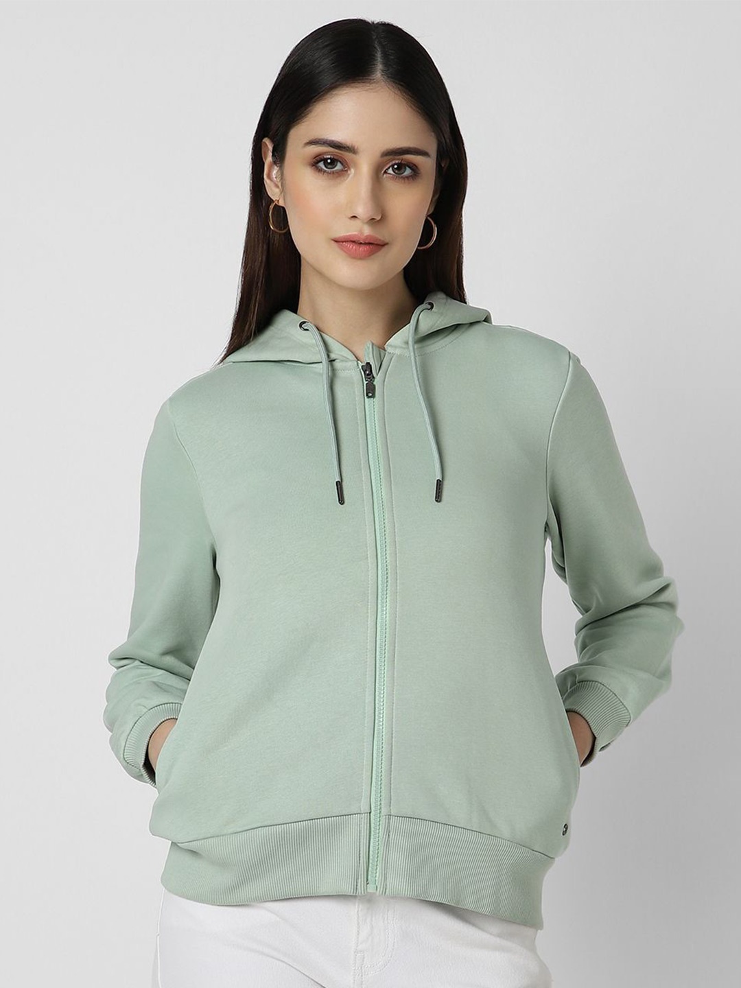 

Van Heusen Woman Solid Hooded Sweatshirt, Green