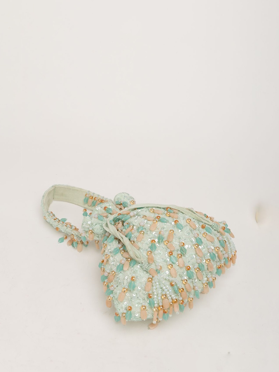 

EENA Embroidered Potli Clutch, Blue