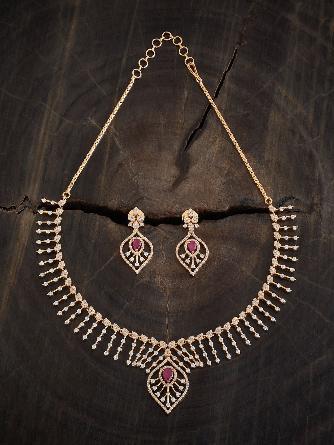 

Kushal's Fashion Jewellery Gold-Plated Cubic Zirconia Studded jewellery Set