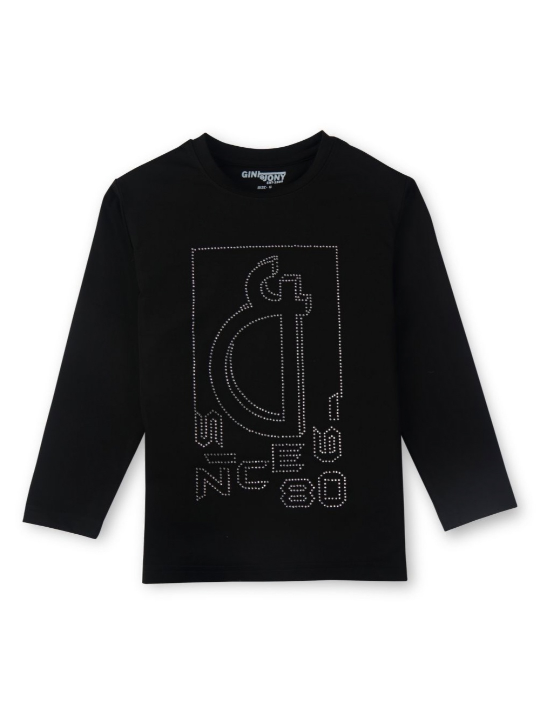 

Gini and Jony Boys Typography Printed Round Neck Cotton T-shirt, Black