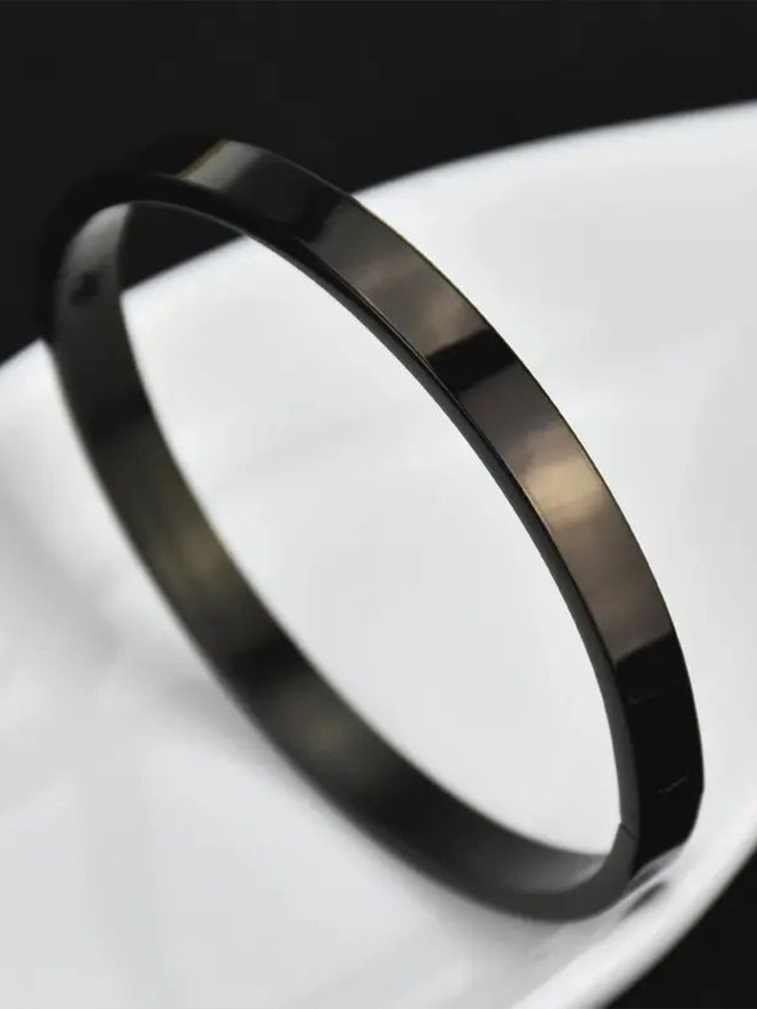 

The Roadster Lifestyle Co Anti Tarnish Black Stainless Steel Kada Bracelet