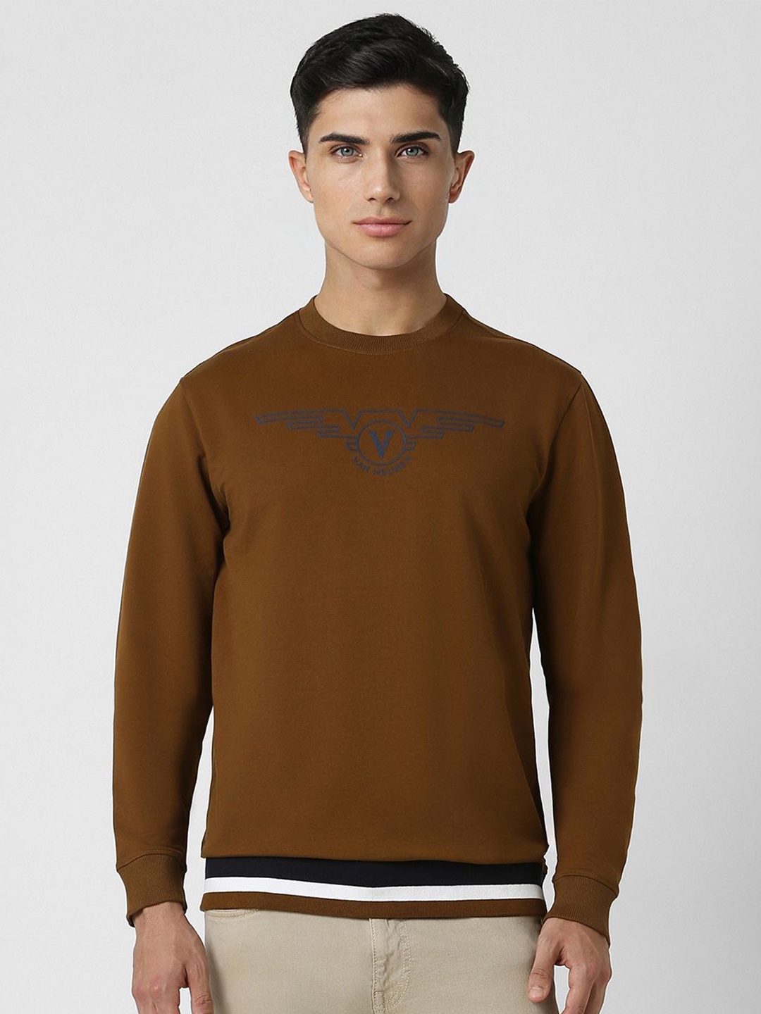 

Van Heusen Sport Men Printed Sweatshirt, Brown