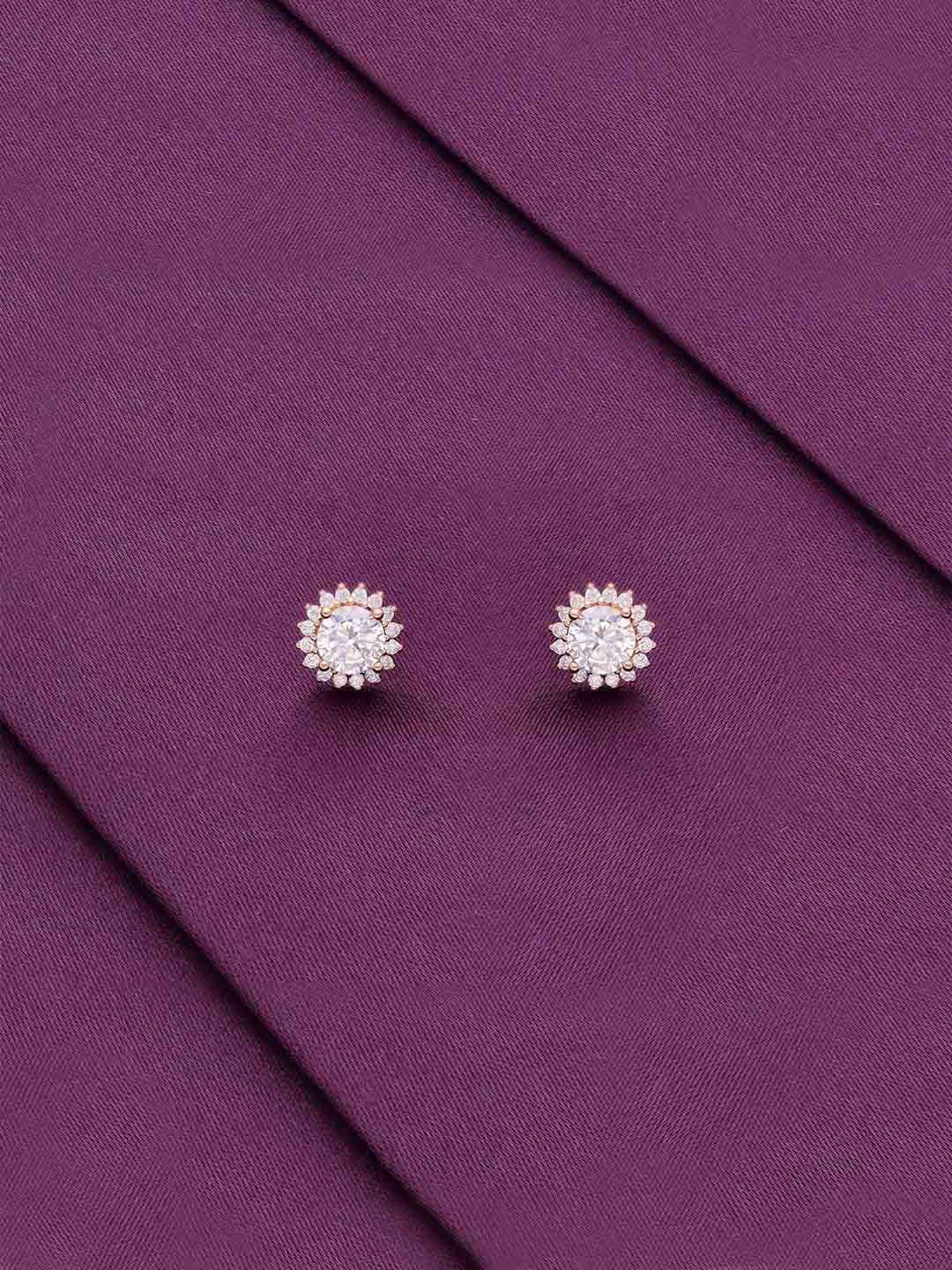 

KAI JEWEL Rose Gold-Plated Sterling Silver Cubic Zirconia Circular Studs