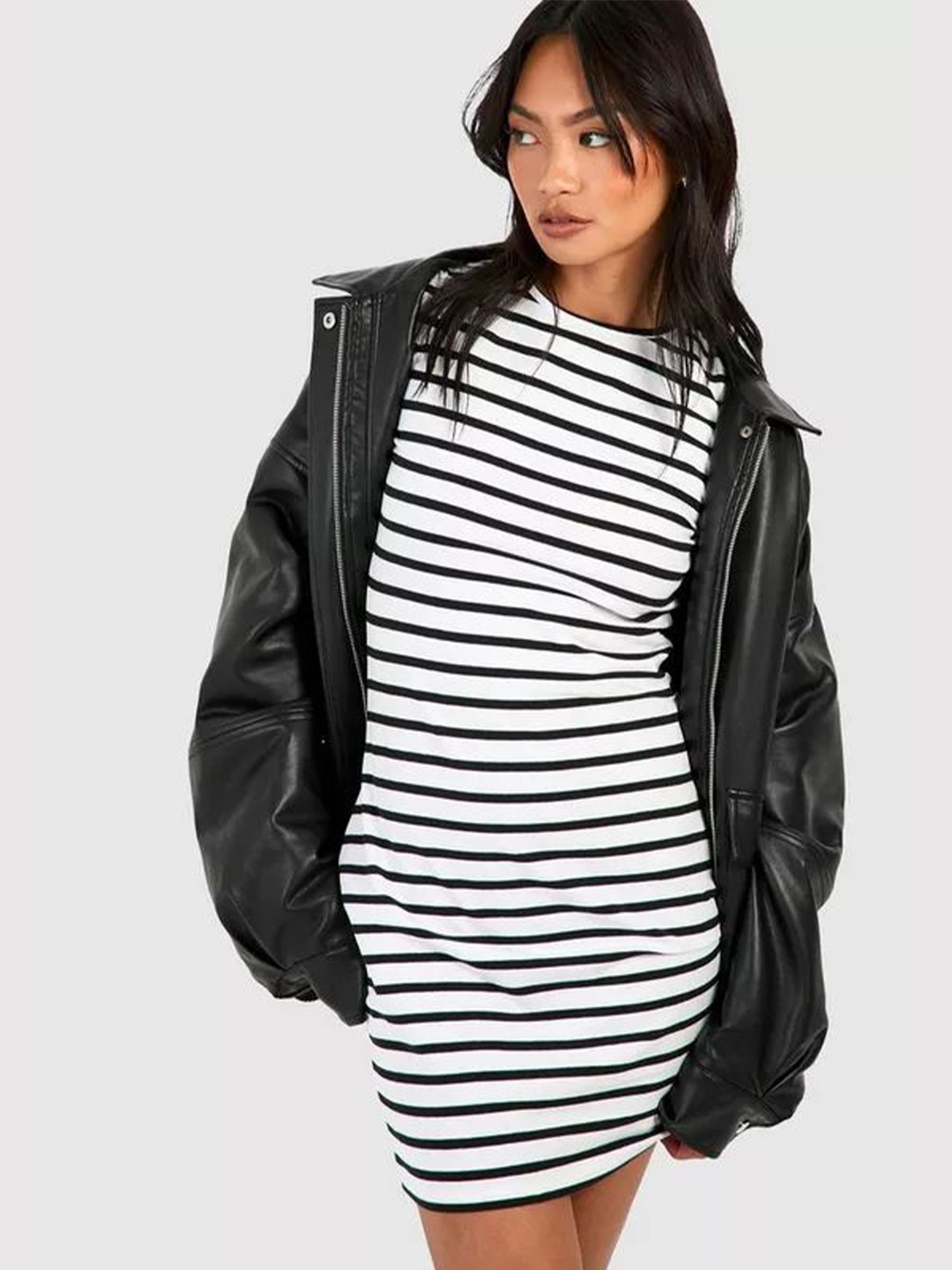

BALA INDIA Women's Striped T-shirt Dress, Black