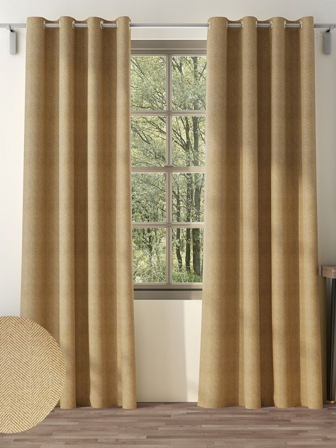 

Nefertiti Home Mustard 2 Pieces Black Out Door Curtain