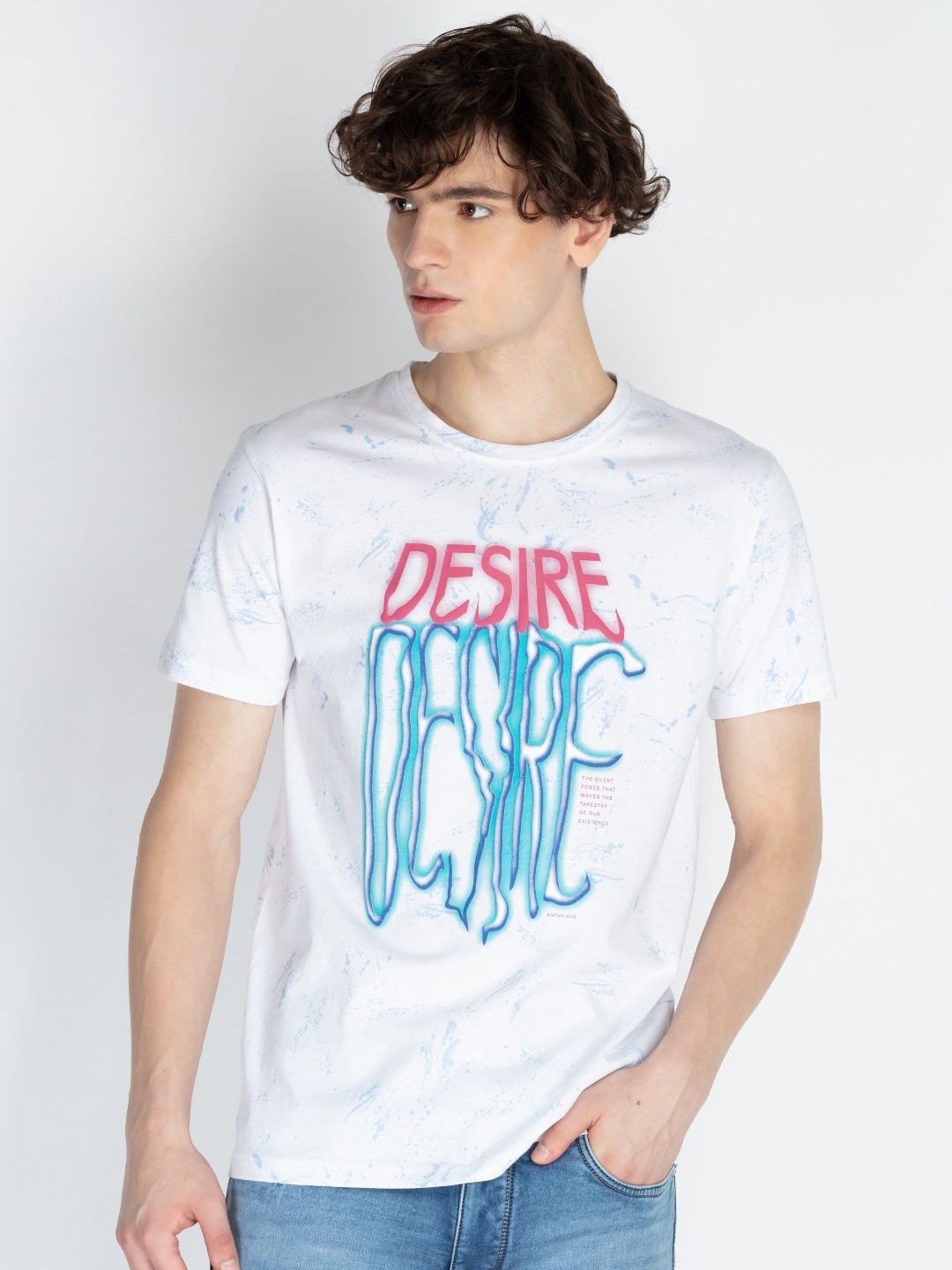 

Status Quo Men Typography Printed Round Neck Pure Cotton T-shirt, White