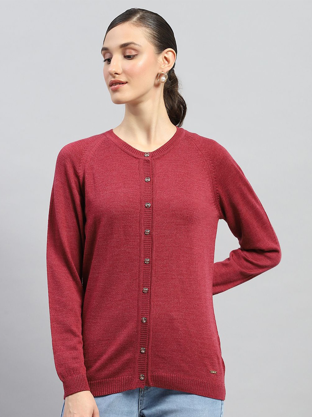 

Monte Carlo Women Woollen Cardigan, Maroon