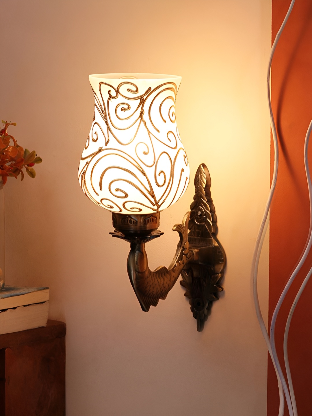 

Devansh Gold Toned & White Textured Metal Contemporary Bell Shaped Wall Lamp