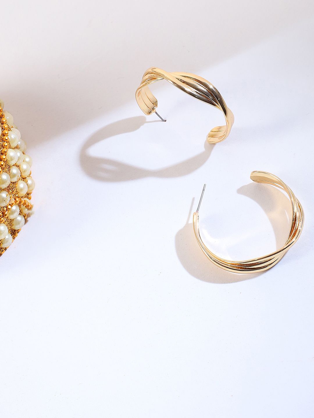 

ELLE Gold Plated Half Hoop Earrings