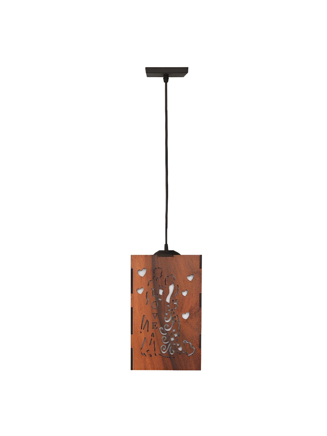 

Afast Black & Brown Textured Wooden Rectangle Ceiling Lamp