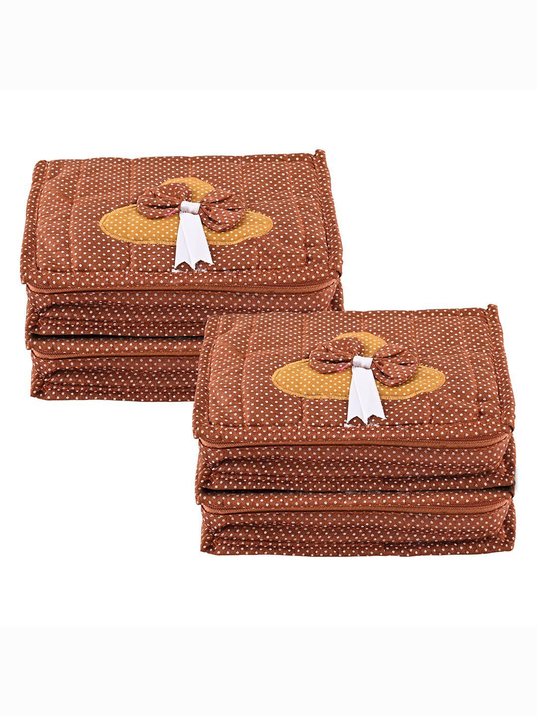 

Kuber Industries Brown 4 Pieces Printed Jewellery Organisers