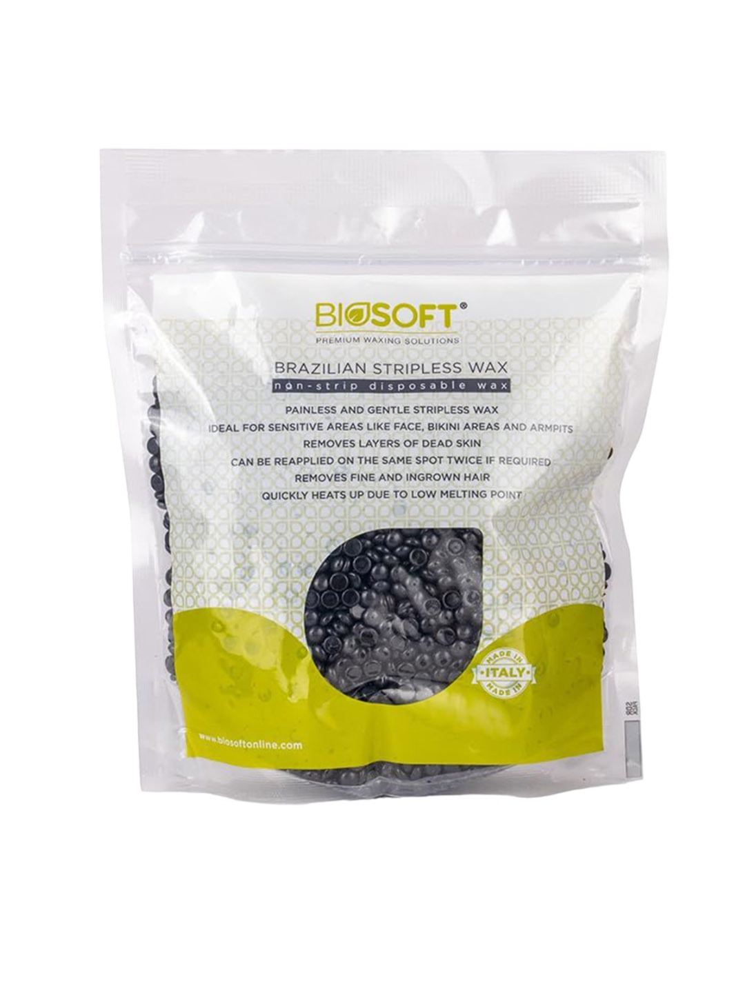 

Biosoft Brazilian Charcoal Stripless Wax-500g, Black