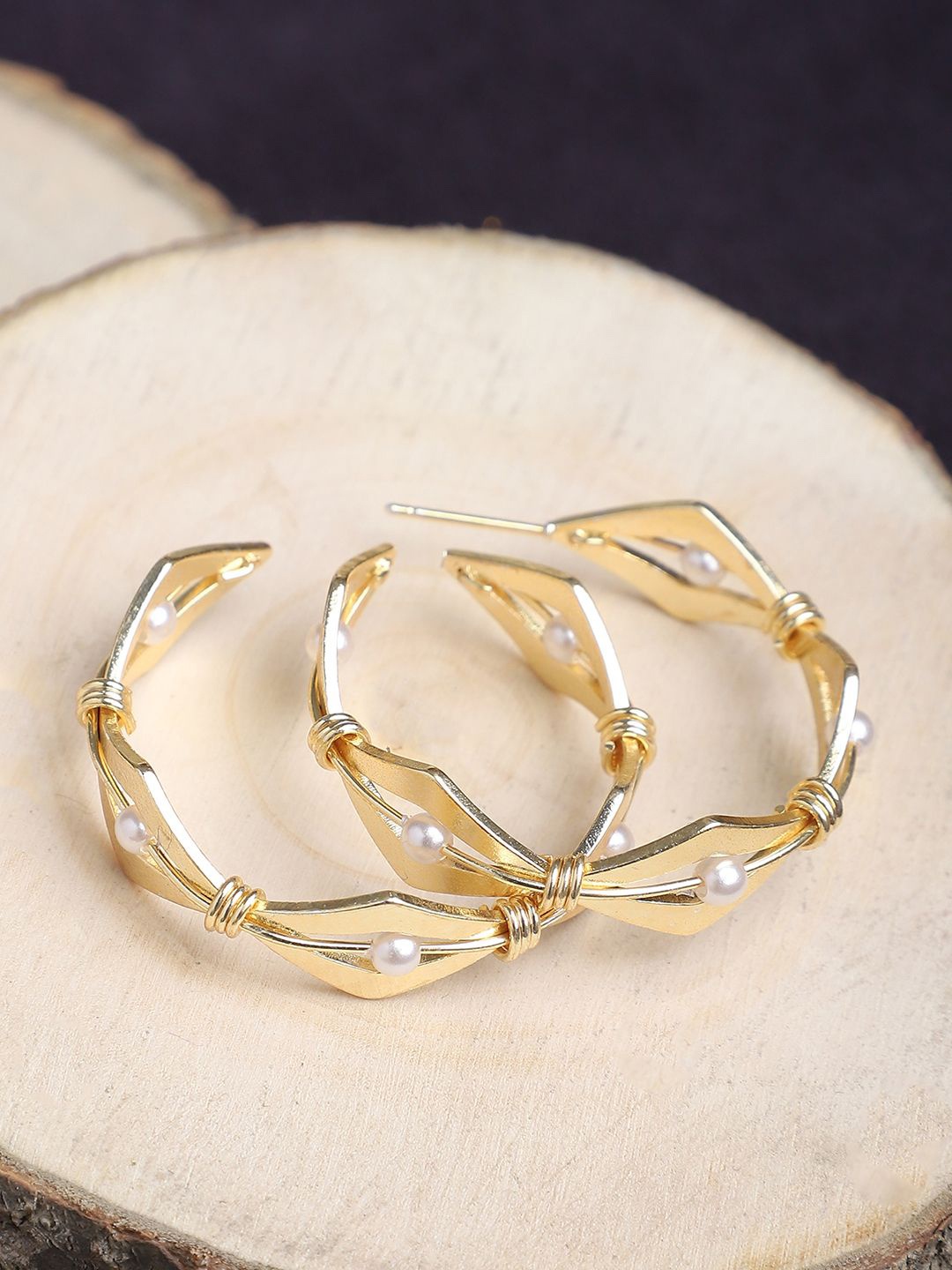 

ELLE Gold-Plated Contemporary Hoop Earring