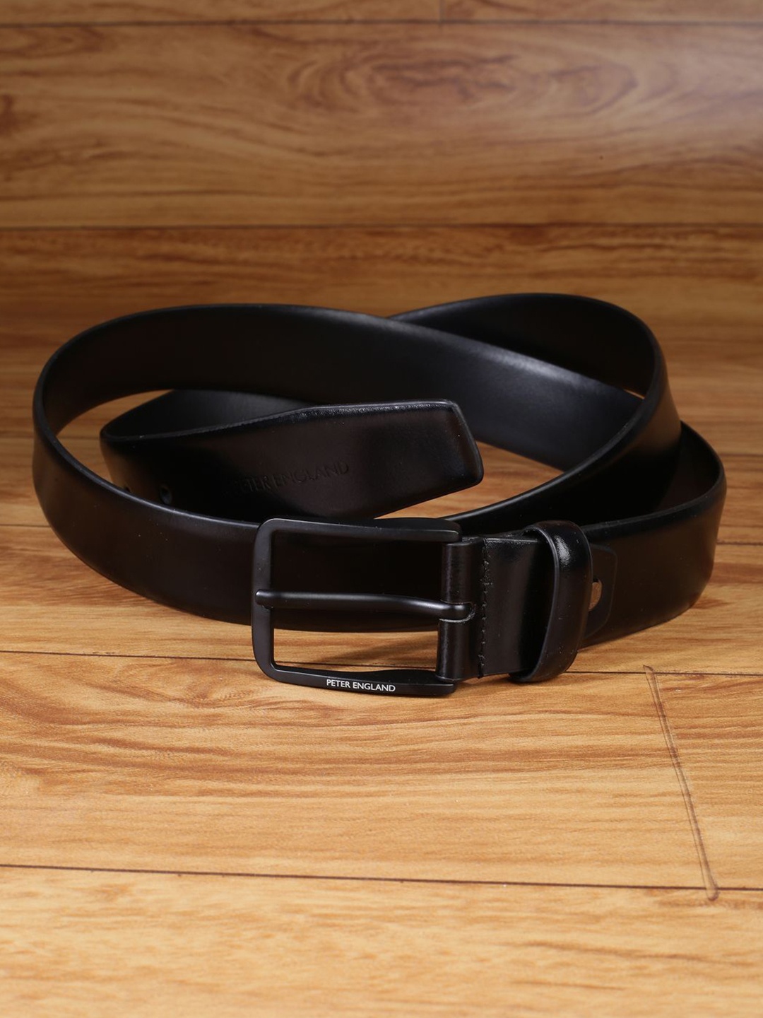 

Peter England Men Solid Leather Formal Belt, Black