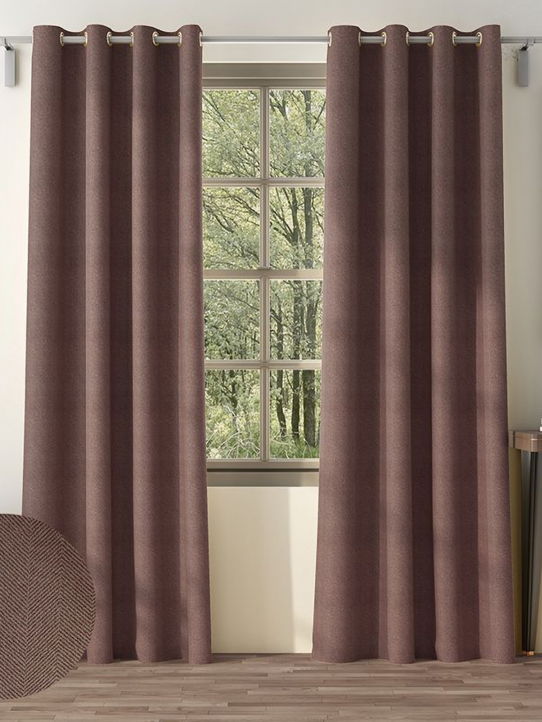 

Nefertiti Home Tan 2 Pieces Black Out Door Curtain