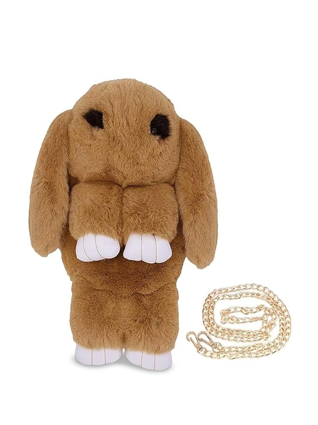 

LIKAA Girls Plush Bunny Shoulder Sling Bag, Brown