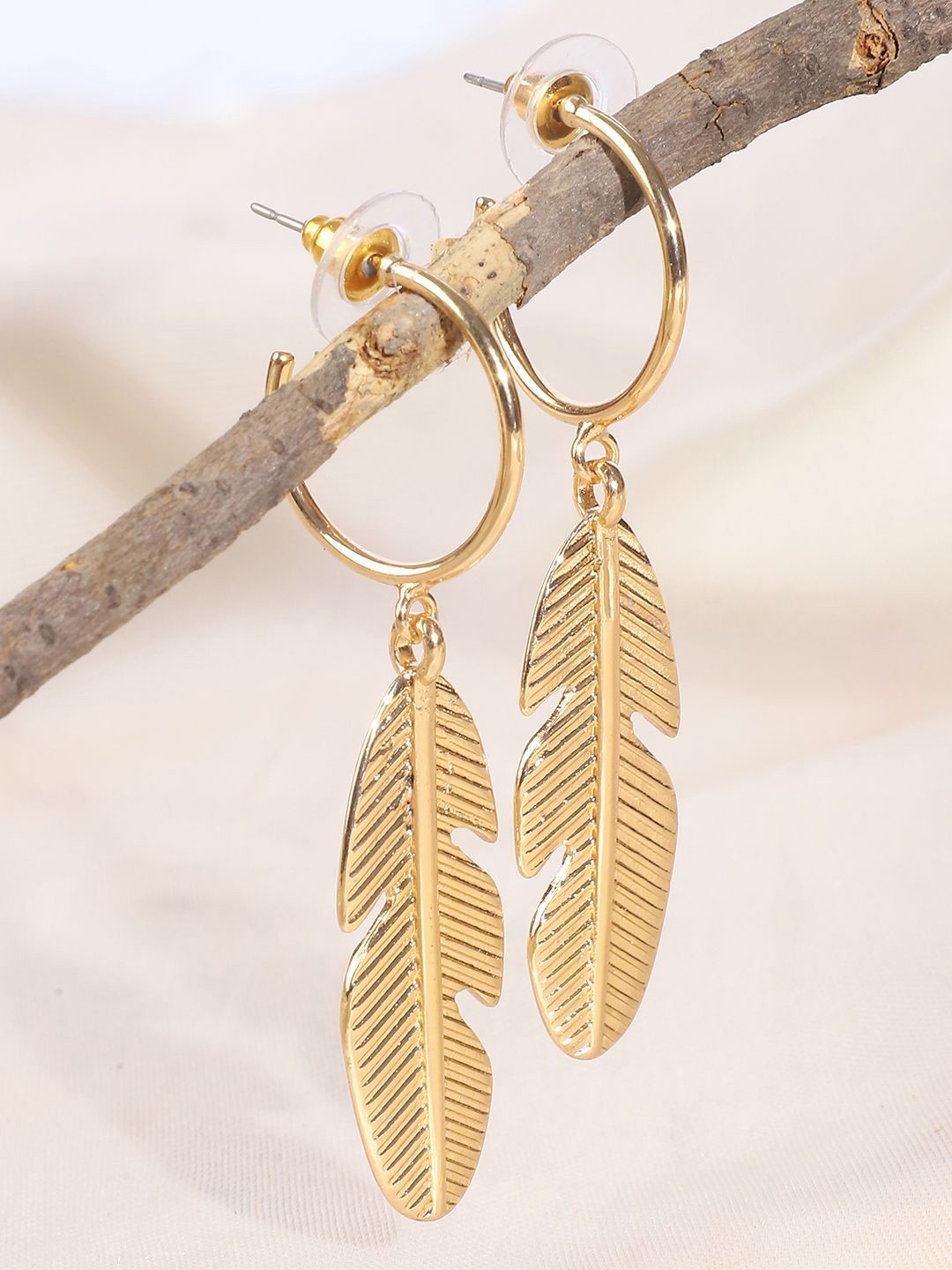 

ELLE Gold-Plated Leaf Shaped Drop Earrings
