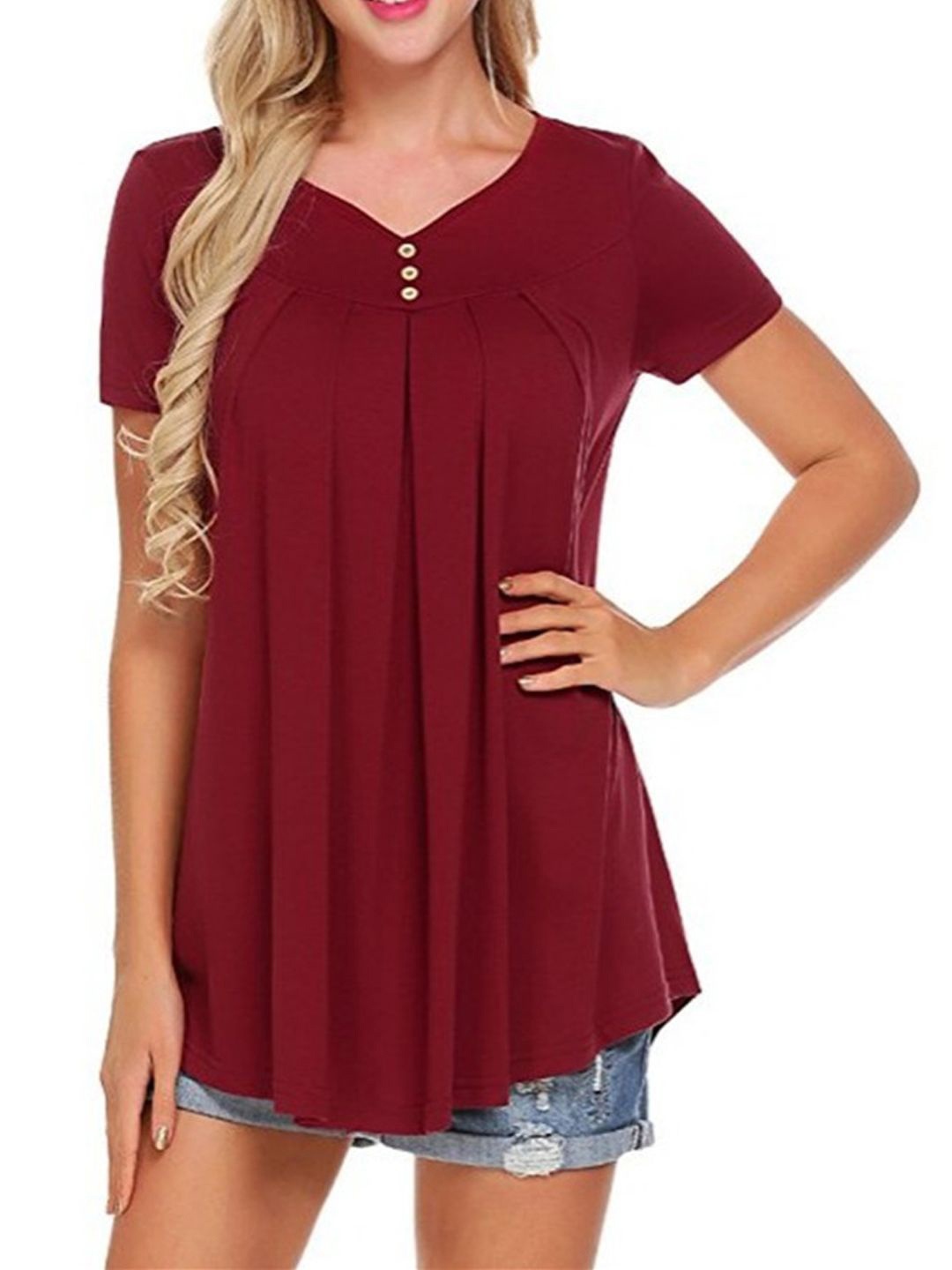 

StyleCast Georgette Top, Red