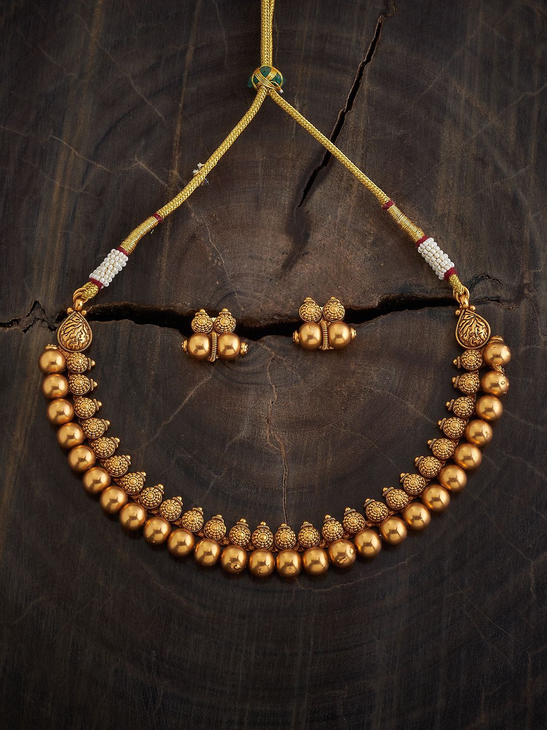 

Kushal's Fashion Jewellery Gold-Plated Antique Jewellery Set