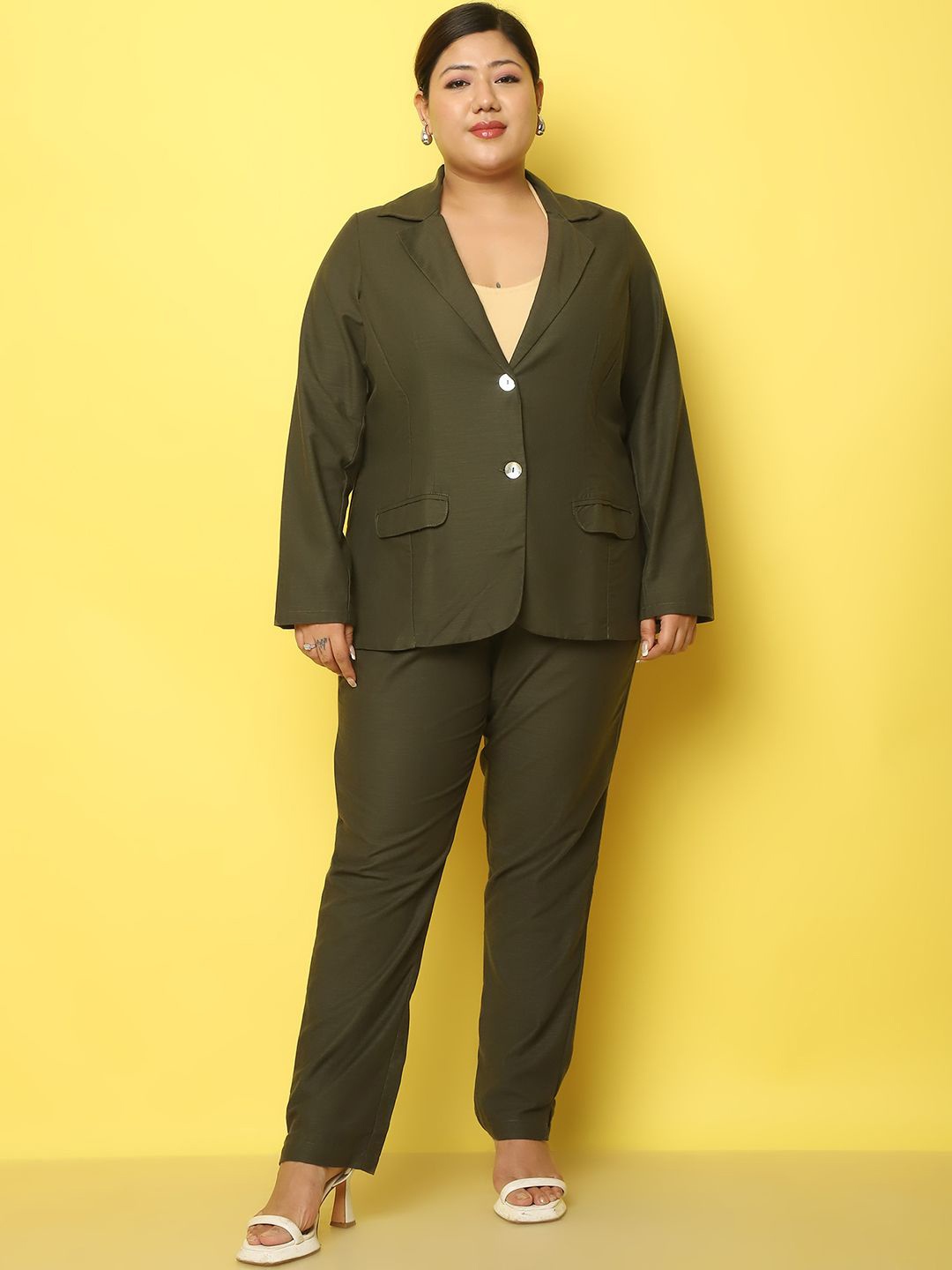 

theRebelinme Coat With Trouser Co-Ords, Olive