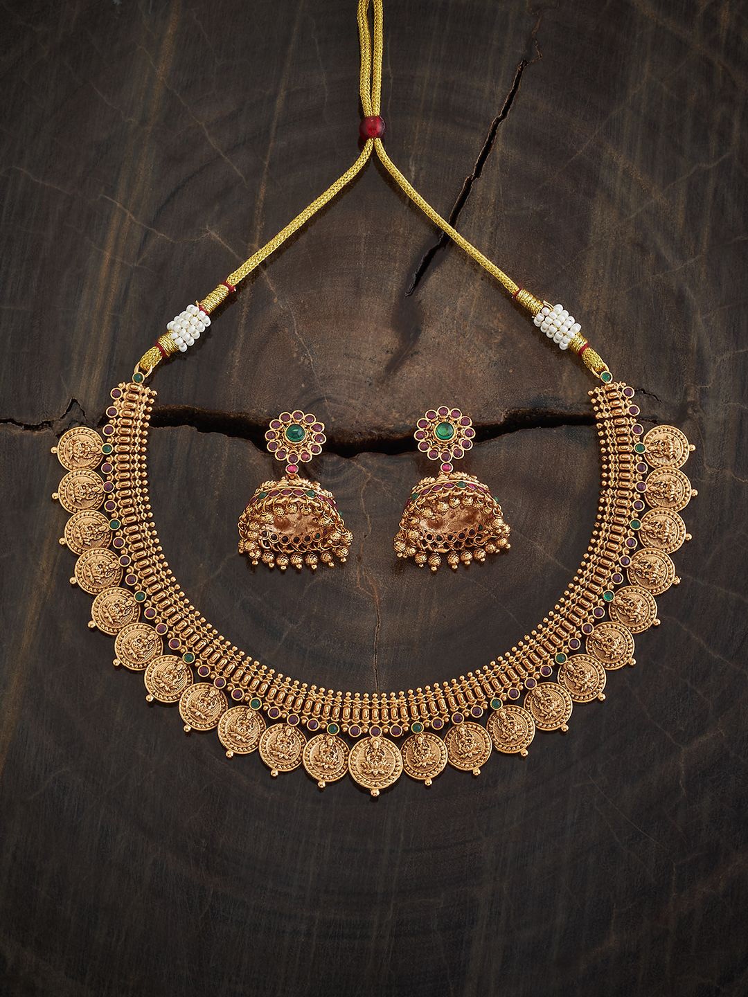 

Kushal's Fashion Jewellery Gold-Plated Stones-Studded Jewellery Set