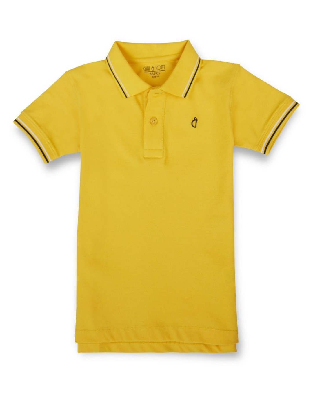 

Gini and Jony Boys Solid Polo Collar Cotton T-shirt, Yellow