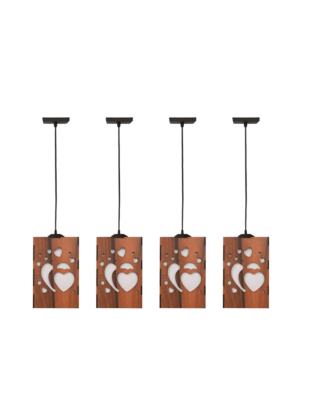 

Afast Black & Brown 4 Pieces Love Hearts Textured Ceiling Lamps