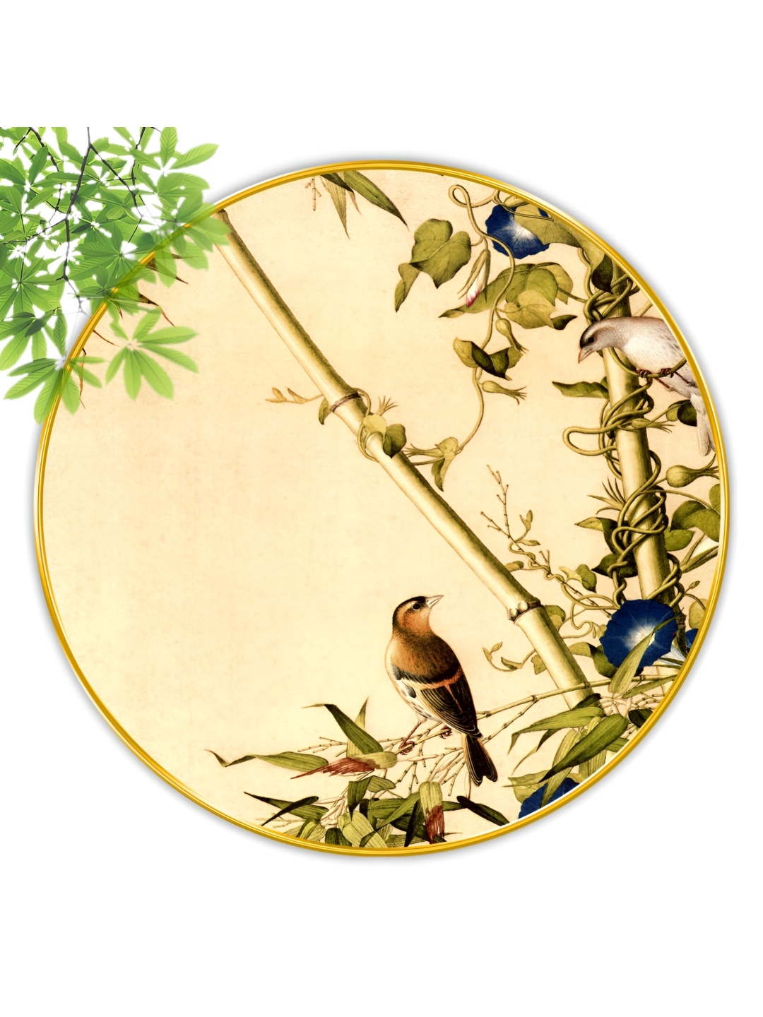 

SAF Beige & Green Wooden Round Shape Wall Paintings