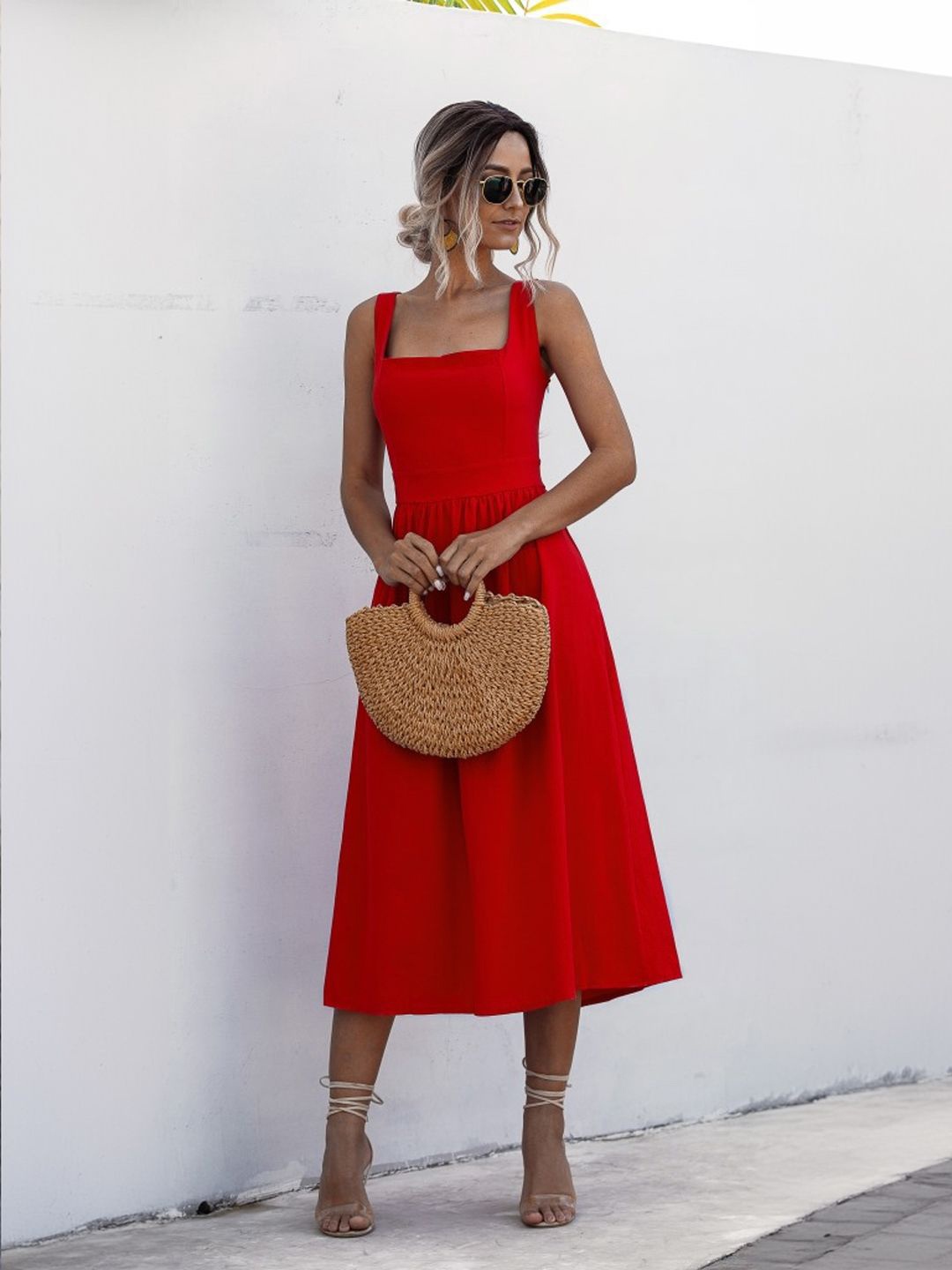 

StyleCast Women's Fit & Flare Midi Dress, Red