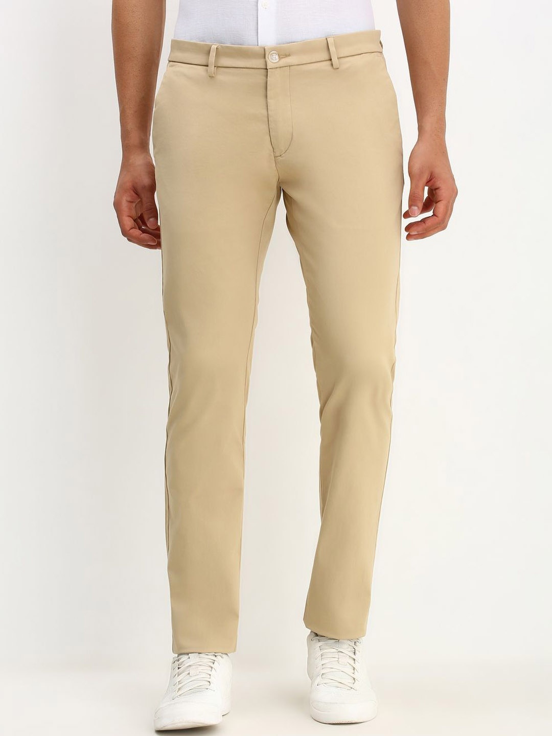 

Allen Solly Men Slim Fit Mid-Rise Trousers, Beige
