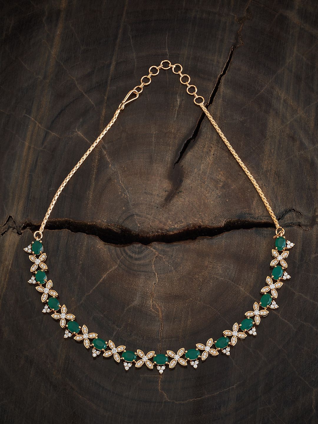 

Kushal's Fashion Jewellery Gold-Plated CZ Studded Necklace