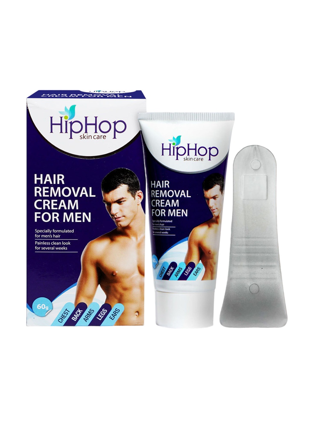 

HipHop Skincare Hair Removal Cream With Aloe Vera for Men-60g, Purple