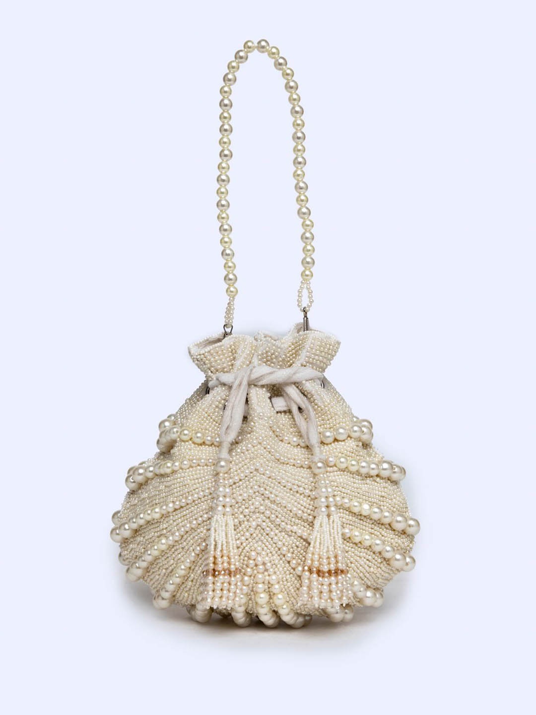 

EENA Embroidered Potli Clutch, Off white