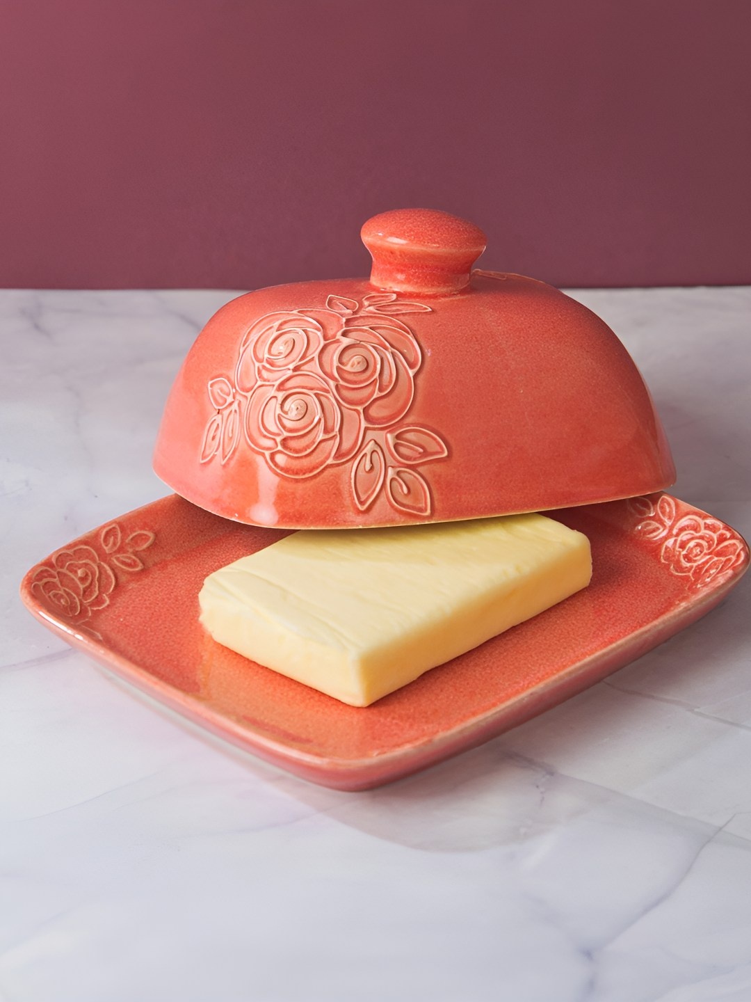 

Fabindia Chintz Coral 2 Pieces Ceramic Easy to Clean Food Platter