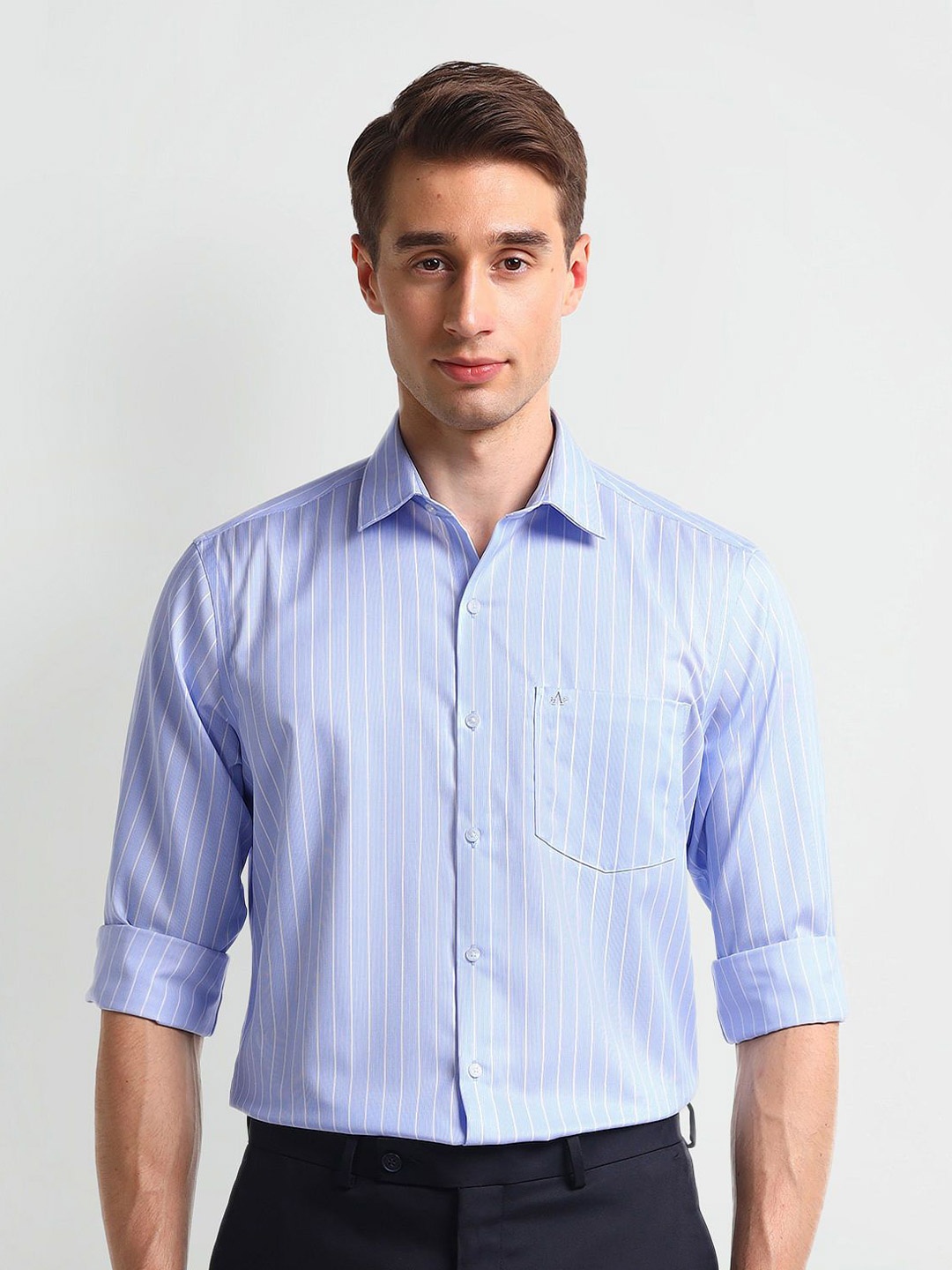 

Arrow Men Classic Spread Collar Checked Cotton Casual Shirt, Blue