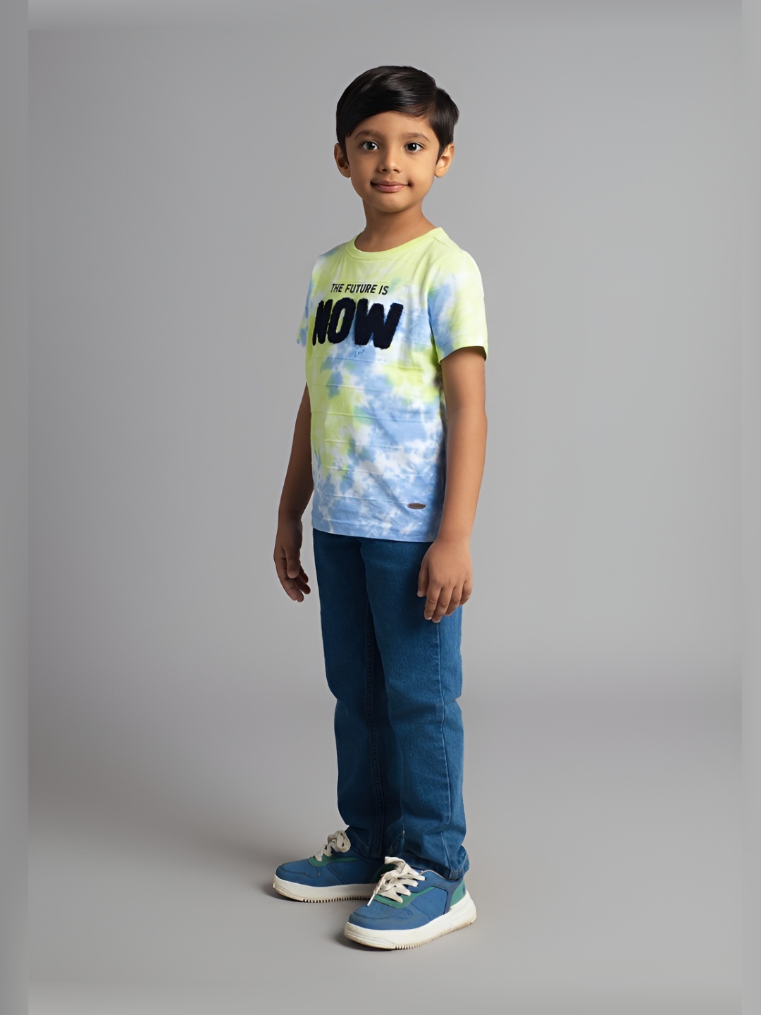 

Ed-a-Mamma Boys Bio Finish Dyed Round Neck Cotton T-shirt, Green
