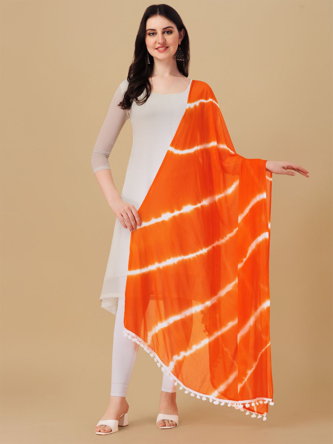 

Suha Leheriya Printed Dupatta, Orange