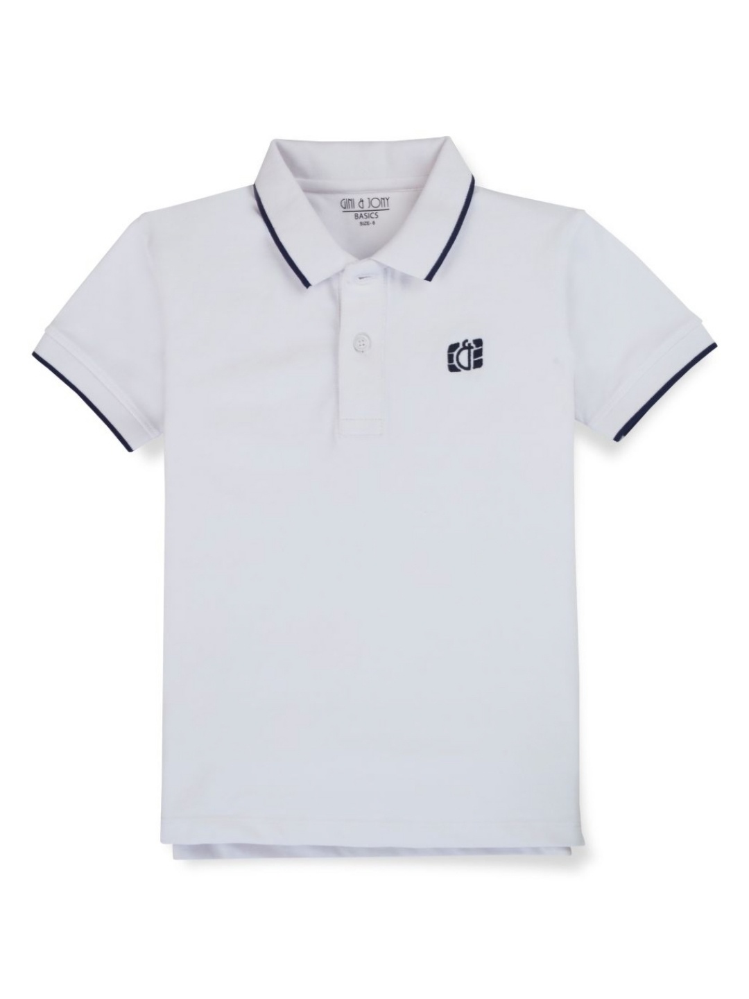 

Gini and Jony Boys Solid Polo Collar Cotton T-shirt, White
