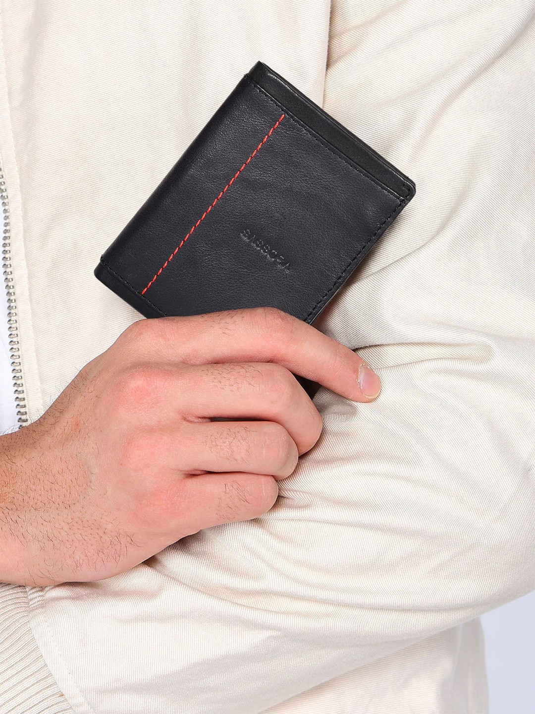 

Sassora Adults Leather Two Fold Wallet, Black
