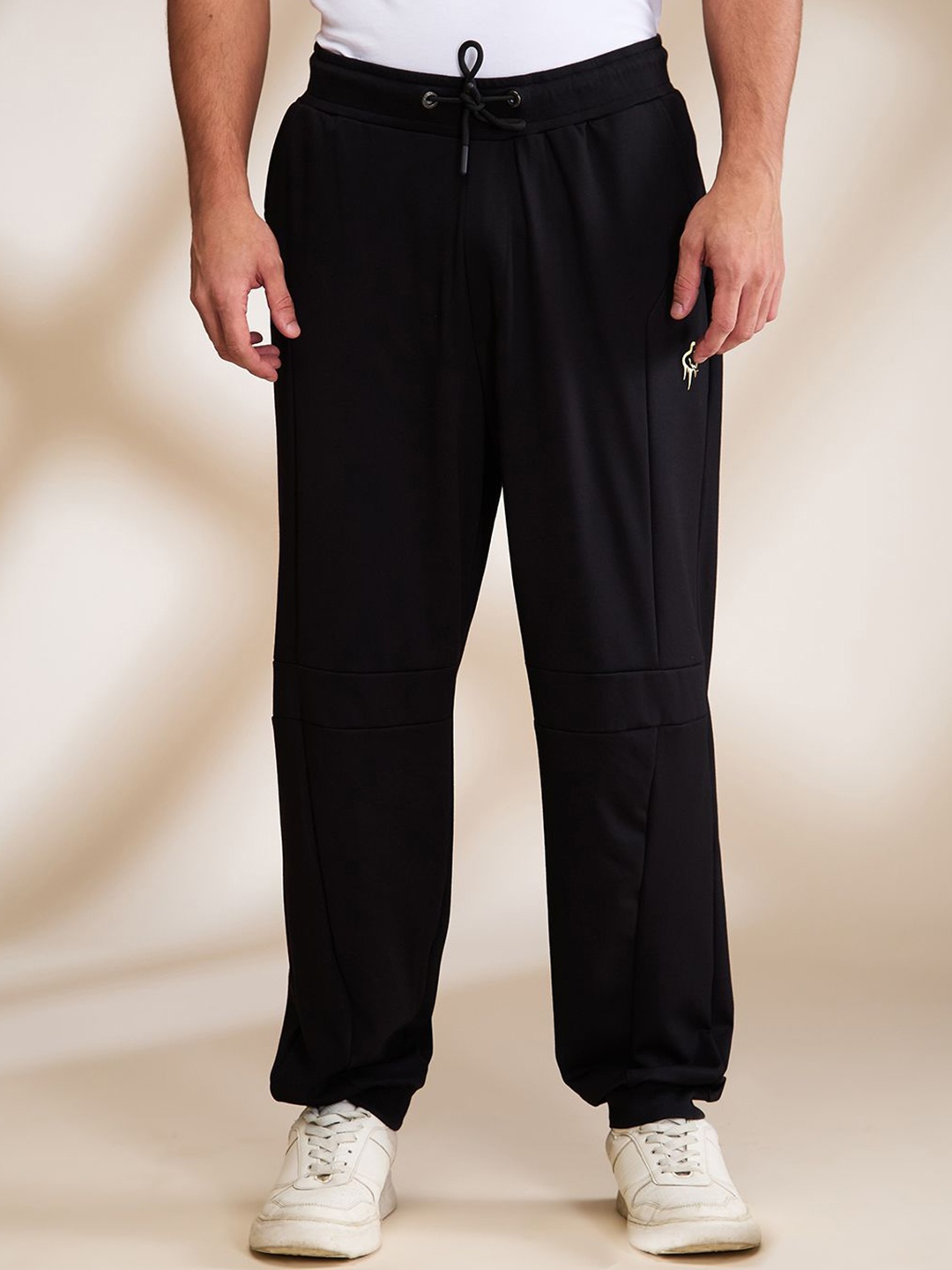 

Being Human Solid Men Mid-Rise Joggers, Black